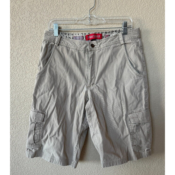 Y2K Marmot Tommy Caldwell Cargo Shorts Mens Sz 34 Stretch Cotton Spandex Grunge - Picture 1 of 8